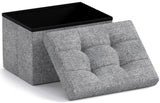 Ornavo Home Foldable Small Rectangle Storage Ottoman - 12 x 16 x 12