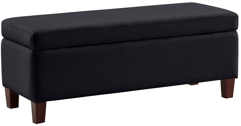 Hamilton Long Bench Storage Ottoman with Easy Lift Hinge Lid - Velvet Black