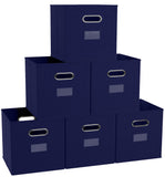 Foldable Storage Cube Bins with Dual Handles & Window Pockets