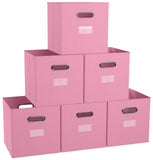 Foldable Storage Cube Bins with Dual Handles & Window Pockets
