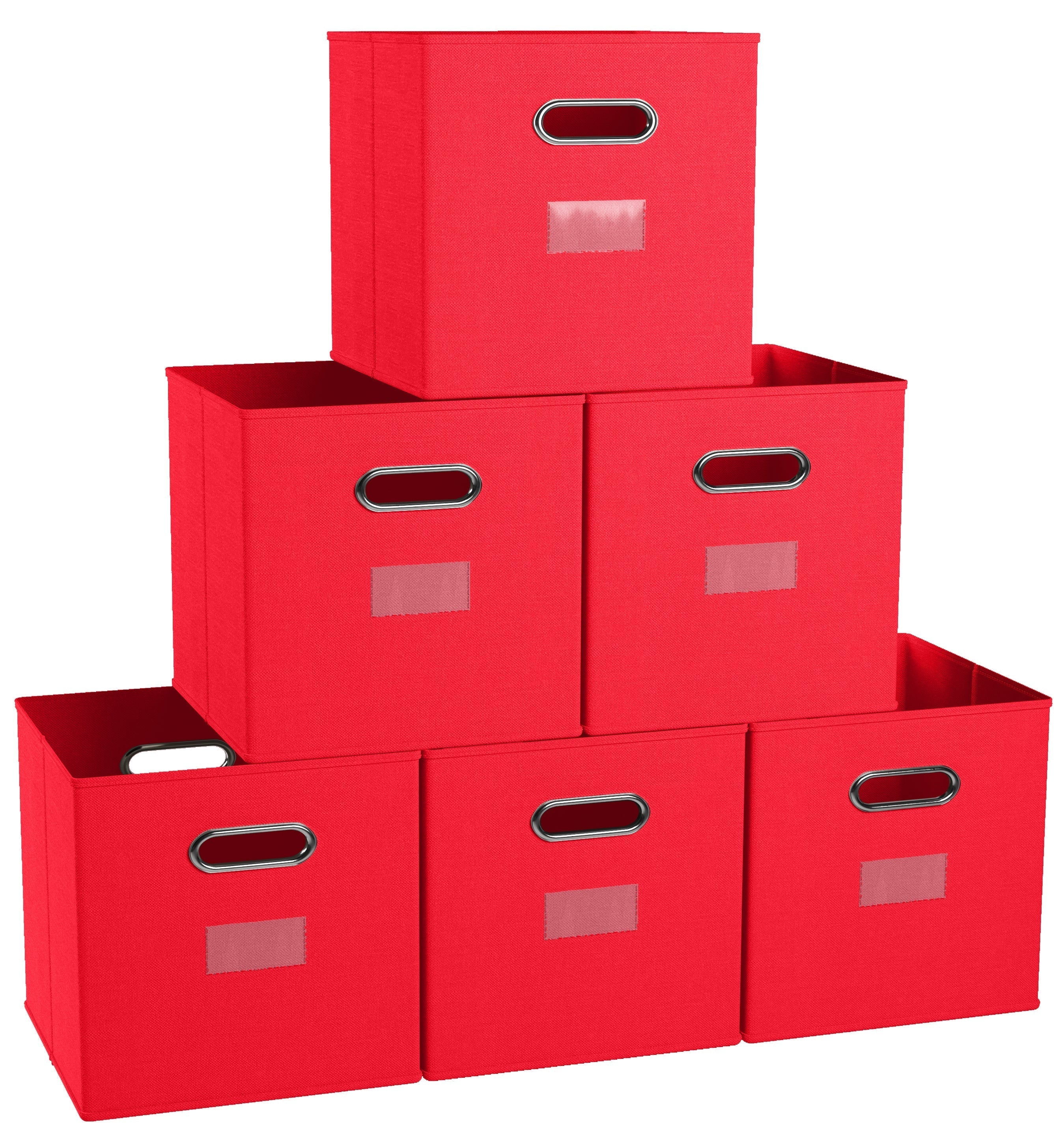 Foldable Storage Cube Bins with Dual Handles & Window Pockets