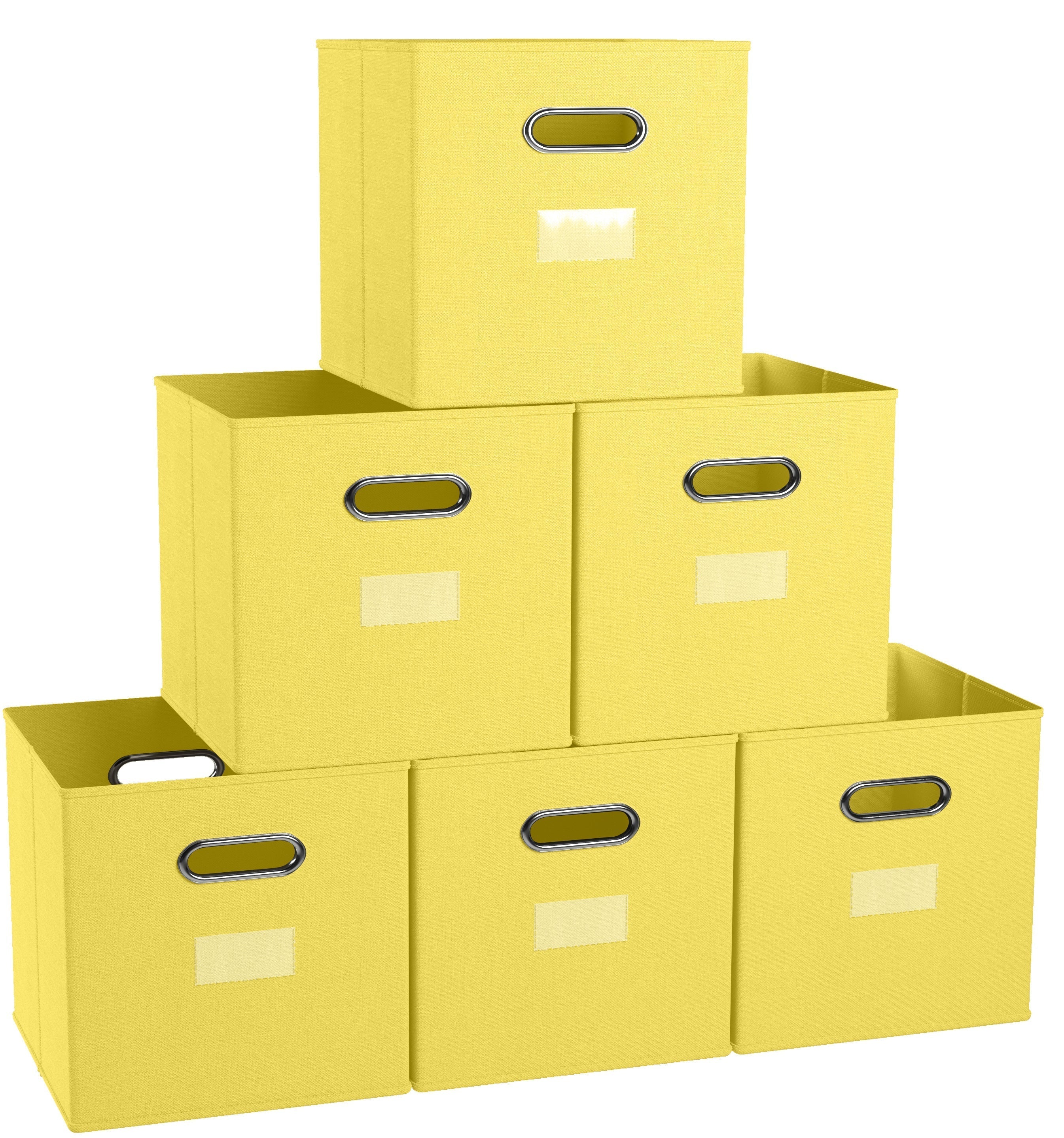 Foldable Storage Cube Bins with Dual Handles & Window Pockets