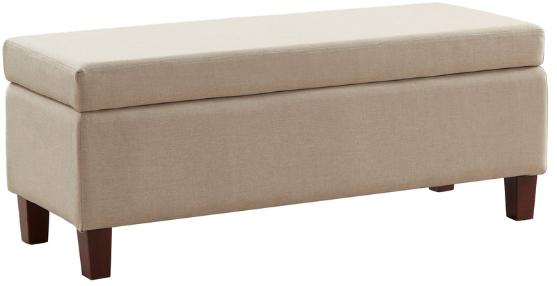 Hamilton Long Bench Storage Ottoman with Easy Lift Hinge Lid - Linen Beige