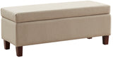 Hamilton Long Bench Storage Ottoman with Easy Lift Hinge Lid - Linen Beige