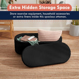 Boucle Teddy Storage Bench Ottoman with Removeable Lid - Black