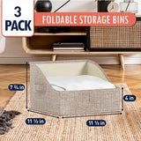 Foldable Trapezoid Storage Bin with Handles  - Set of 3
