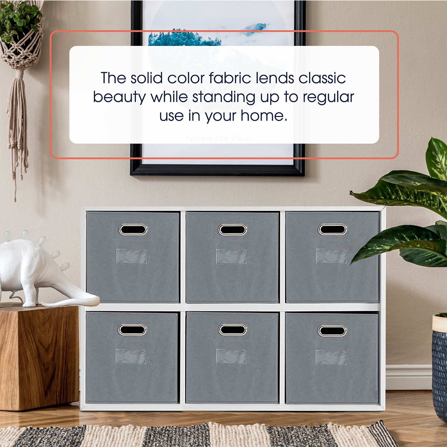 Foldable Storage Cube Bins with Dual Handles & Window Pockets