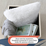 Crawford Velvet Tufted Square Storage Ottoman with Lift Off Lid - Cream