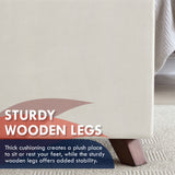 Crawford Velvet Tufted Square Storage Ottoman with Lift Off Lid - Cream