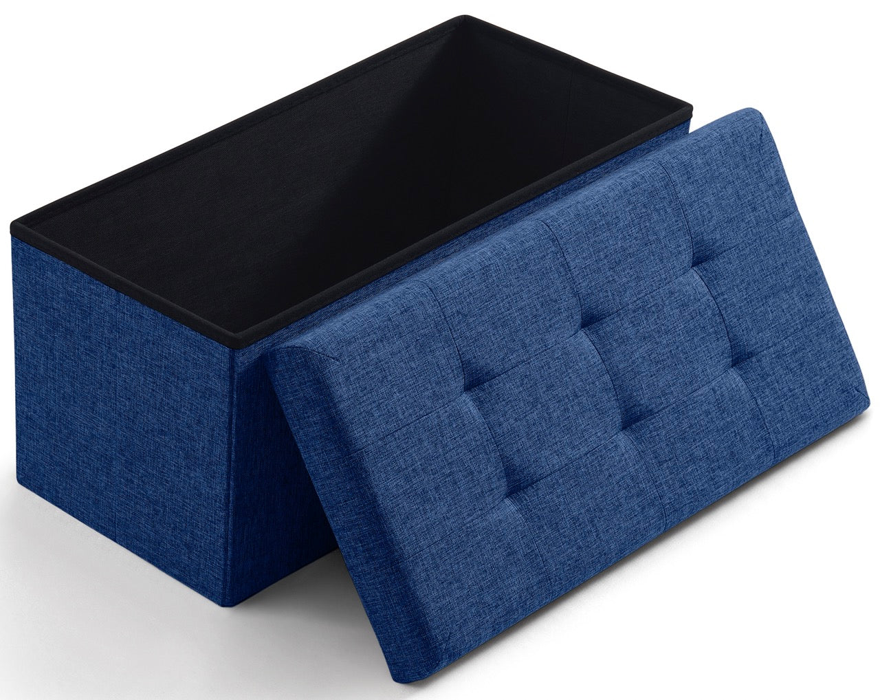 Foldable Tufted Linen 30' Inch Bench Storage Ottoman