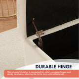 Hamilton Long Bench Storage Ottoman with Easy Lift Hinge Lid - Velvet Cream