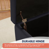 Hamilton Long Bench Storage Ottoman with Easy Lift Hinge Lid - Velvet Black