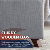 Crawford Linen Tufted Square Storage Ottoman with Lift Off Lid - Gray