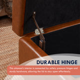 Hamilton Faux Leather Long Bench Storage Ottoman with Easy Lift Hinge Lid - Mocha