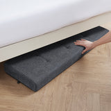 Foldable Tufted 43 Inch Long Linen Bench Storage Ottoman with Legs - Black