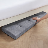 Foldable Tufted 43 Inch Long Linen Bench Storage Ottoman with Legs - Gray