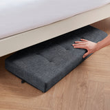 Foldable Tufted 30 Inch Linen Bench Storage Ottoman with Legs - Black