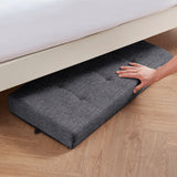 Foldable Tufted 30 Inch Linen Bench Storage Ottoman with Legs - Charcoal Gray