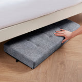 Foldable Tufted 30 Inch Linen Bench Storage Ottoman with Legs - Gray
