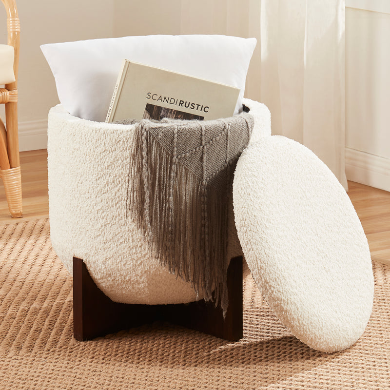 Bradford Round Boucle Ottoman