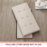 Foldable Tufted Linen 30' Inch Bench Storage Ottoman