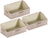 Foldable Trapezoid Storage Bin with Handles  - Set of 3