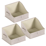 Foldable Trapezoid Storage Bin with Handles  - Set of 3
