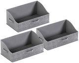 Foldable Trapezoid Storage Bin with Handles  - Set of 3