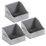 Foldable Trapezoid Storage Bin with Handles  - Set of 3
