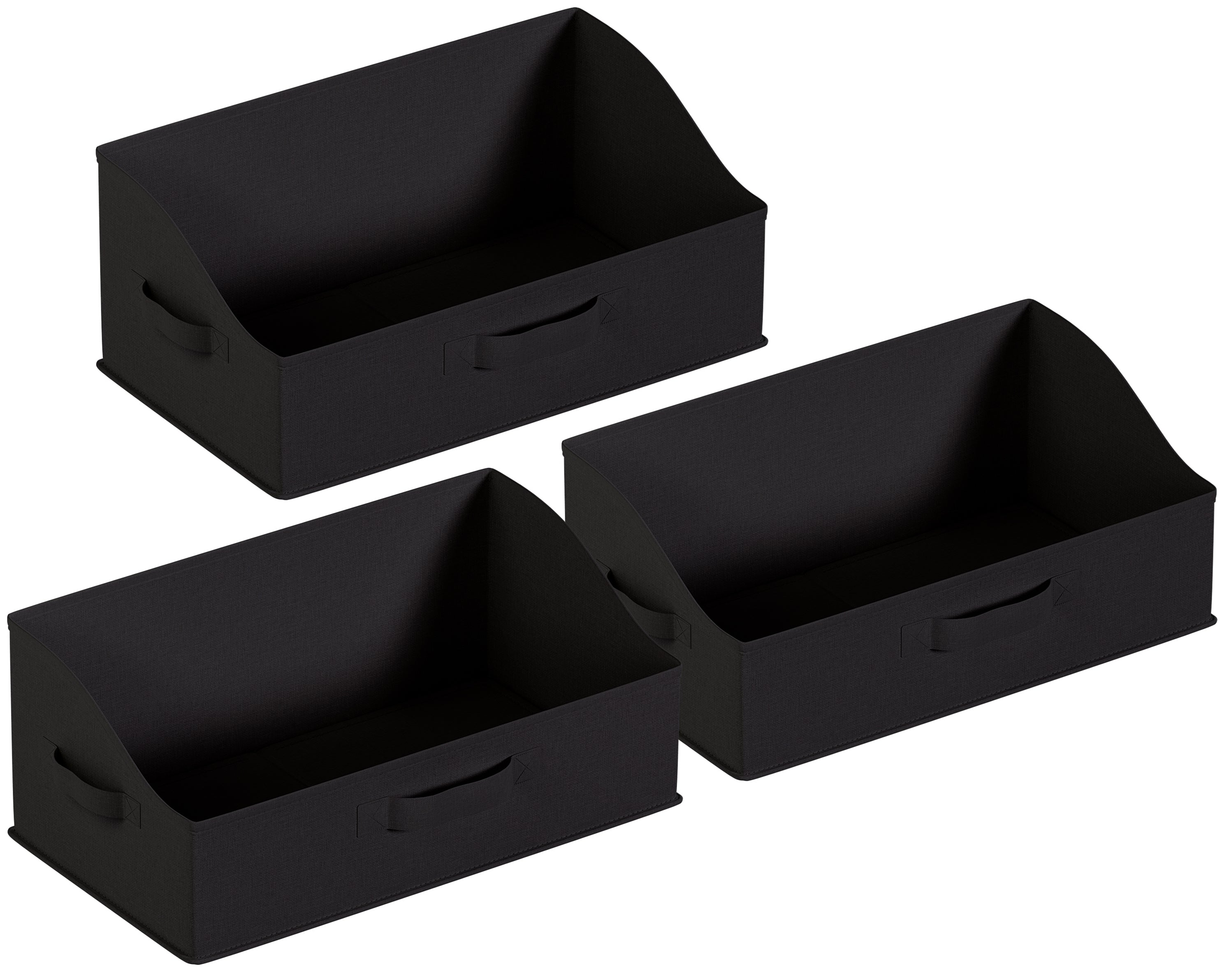Foldable Trapezoid Storage Bin with Handles  - Set of 3