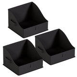 Foldable Trapezoid Storage Bin with Handles  - Set of 3