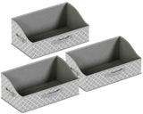 Foldable Trapezoid Storage Bin with Handles  - Set of 3