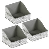 Foldable Trapezoid Storage Bin with Handles  - Set of 3