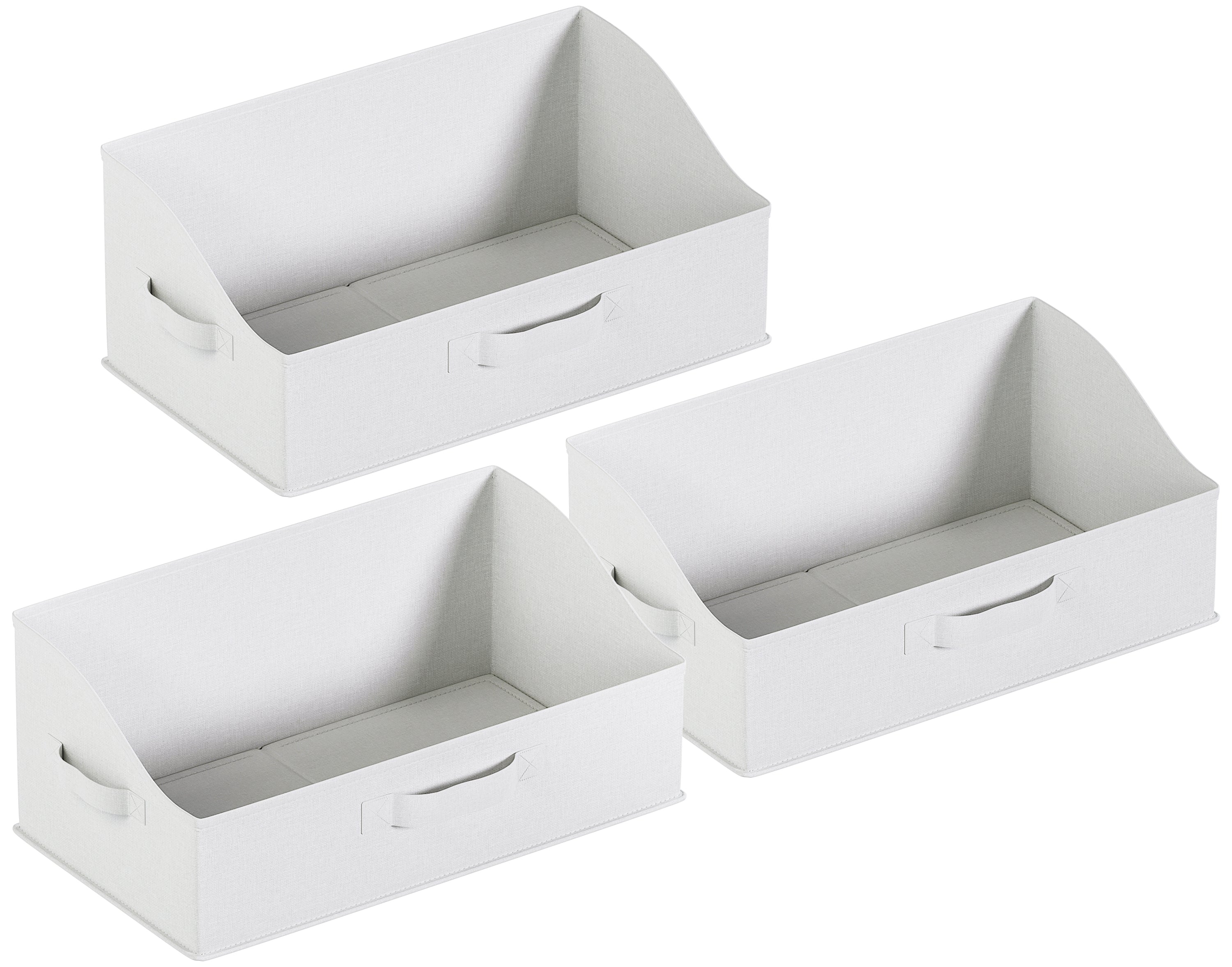 Foldable Trapezoid Storage Bin with Handles  - Set of 3