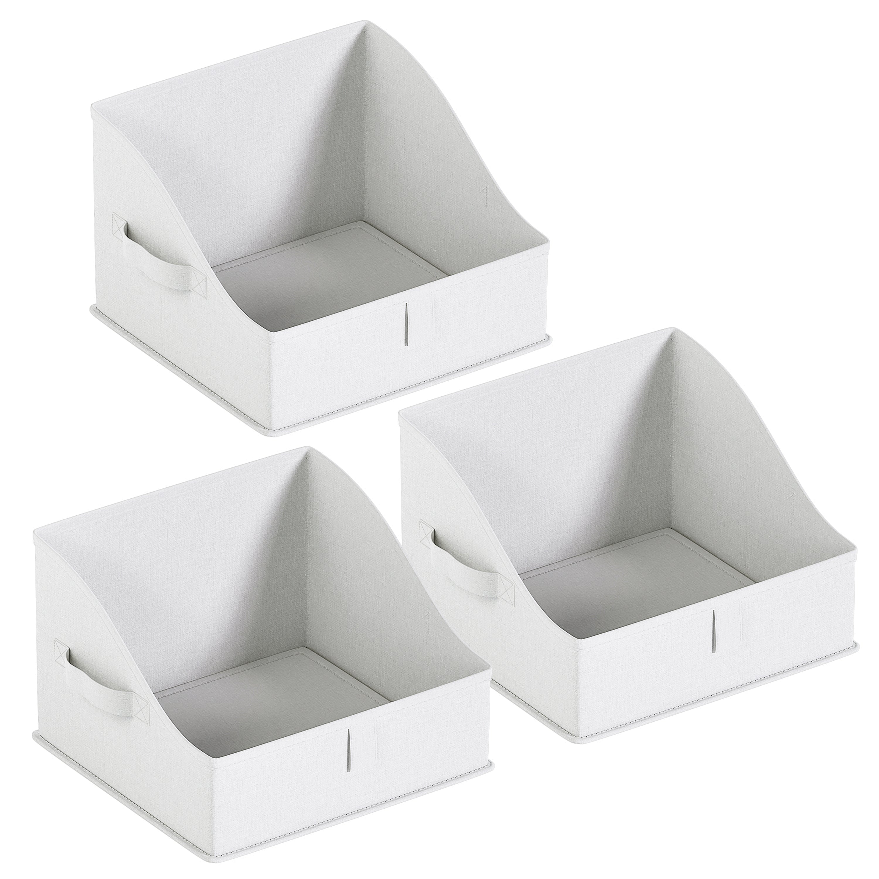 Foldable Trapezoid Storage Bin with Handles  - Set of 3