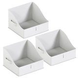 Foldable Trapezoid Storage Bin with Handles  - Set of 3