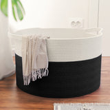 Extra Large Round Cotton Rope Storage Basket Laundry Hamper with Handles
