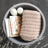 Round Velvet Storage Ottoman - Silver