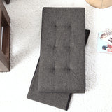 Foldable Tufted Linen Bench Storage Ottoman - Charcoal
