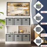 Lattice Foldable Storage Cube Bin with Dual Handles