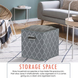 Lattice Foldable Storage Cube Bin with Dual Handles
