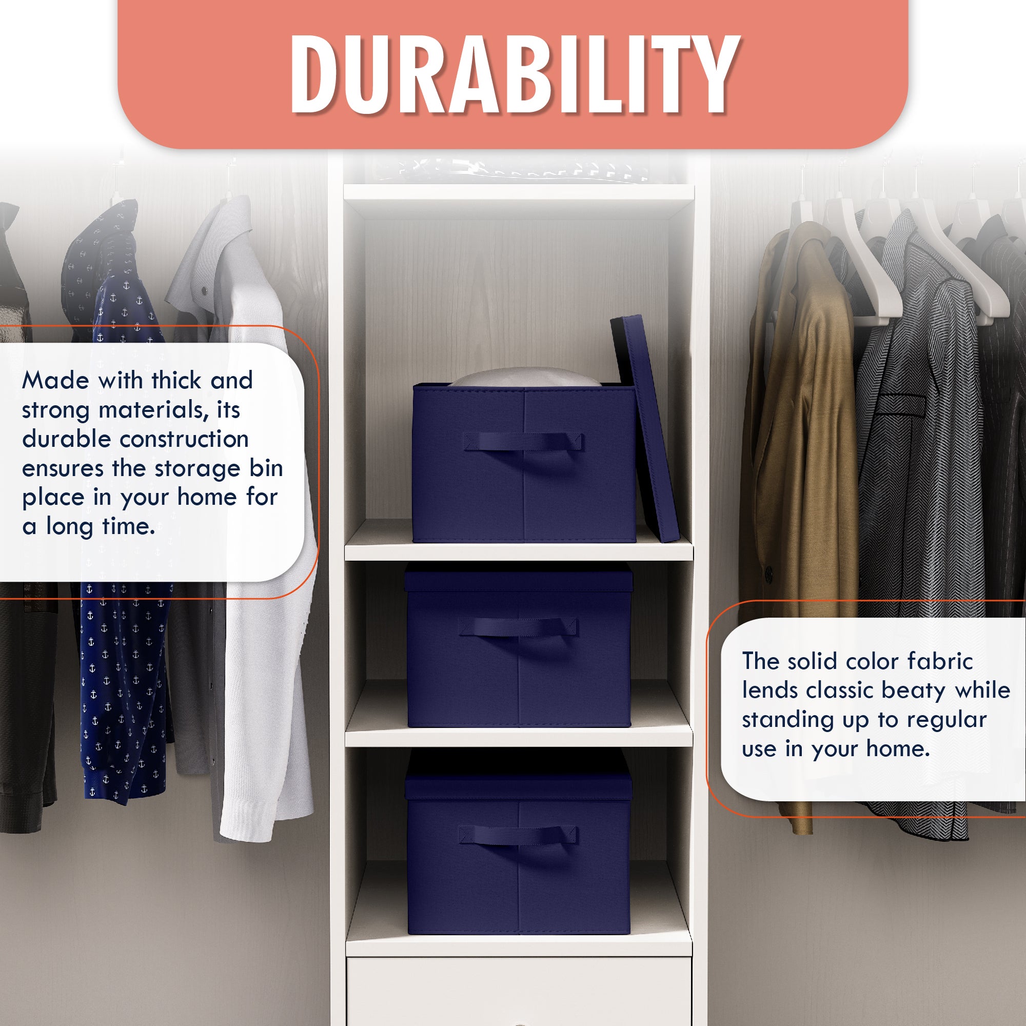 Foldable XLarge Storage Bin with Handles and Lid - Set of 3