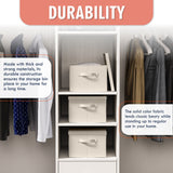 Foldable Large Storage Bin with Handles and Lid - Set of 3