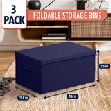 Foldable XLarge Storage Bin with Handles and Lid - Set of 3