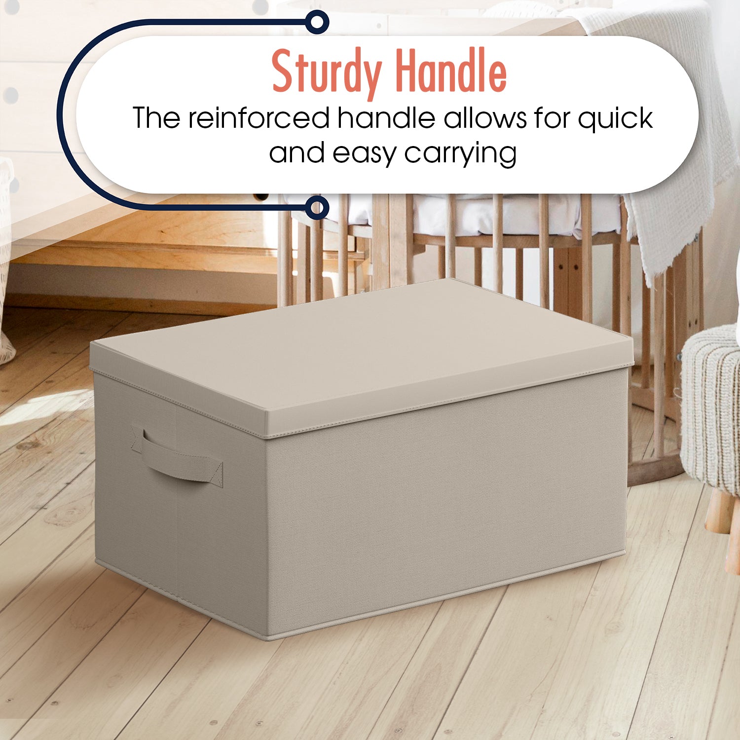 Foldable XLarge Storage Bin with Handles and Lid - Set of 3