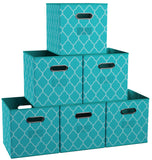 Lattice Foldable Storage Cube Bin with Dual Handles