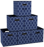Lattice Foldable Storage Cube Bin with Dual Handles