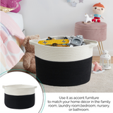Extra Large Round Cotton Rope Storage Basket Laundry Hamper with Handles
