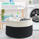 Extra Large Round Cotton Rope Storage Basket Laundry Hamper with Handles