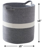 Large Cotton Rope Laundry Hamper Woven Basket with Handles